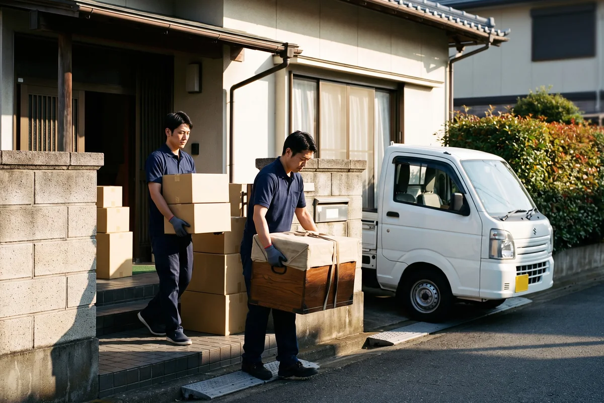 買取品を搬出するスタッフ（※イメージ）